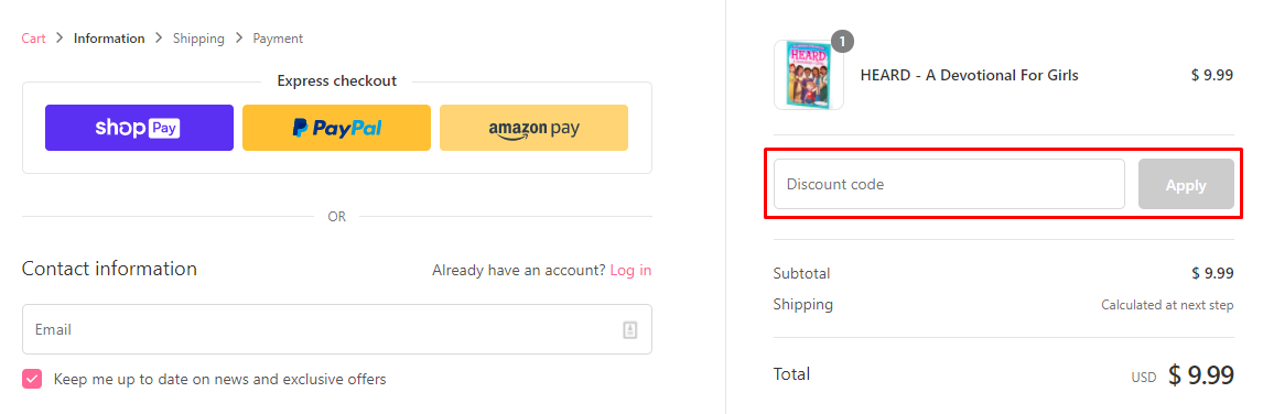 How do I use my Bible Belles discount code?