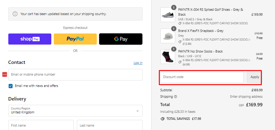 How do I use my PAYNTR discount code?