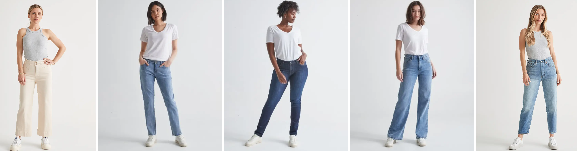 DUER size guide for women that shows you how to measure their bodies