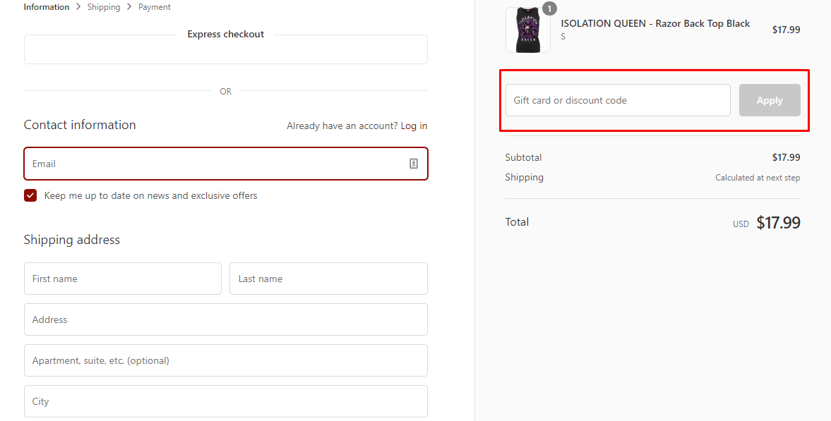 How do I use my Spiral Direct discount code?