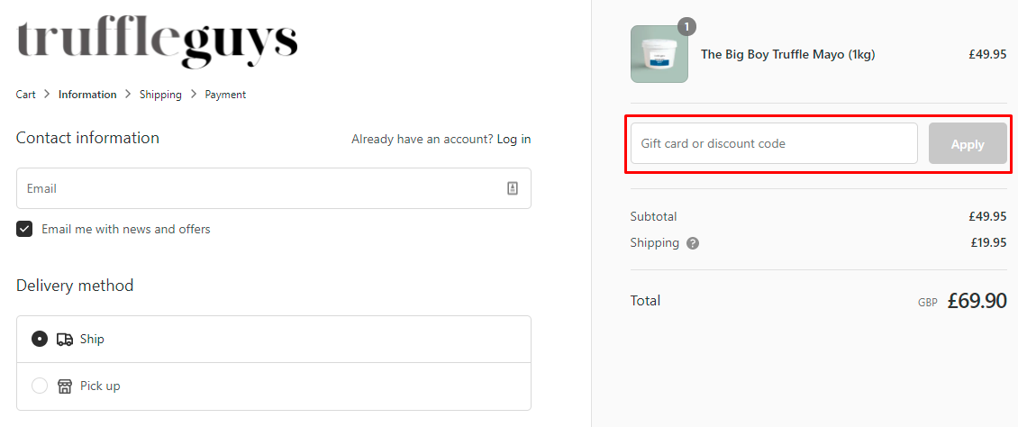 How do I use my Truffle Guys discount code?