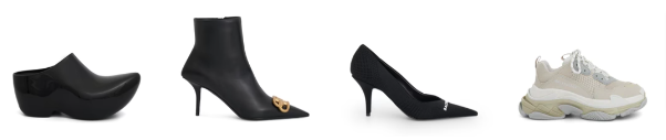 On a white background various shoes from MARAIS