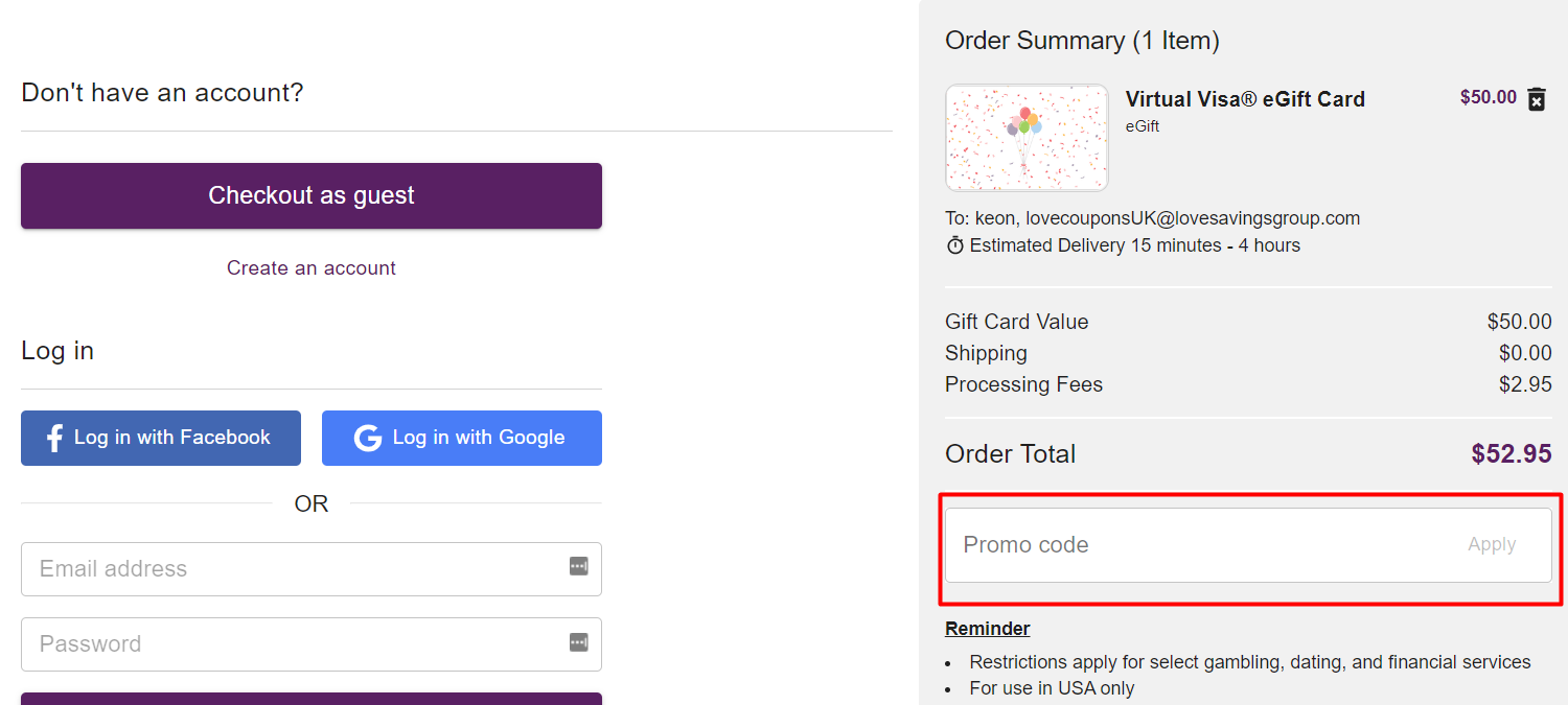 How do I use my Gift Card Granny Promo code?