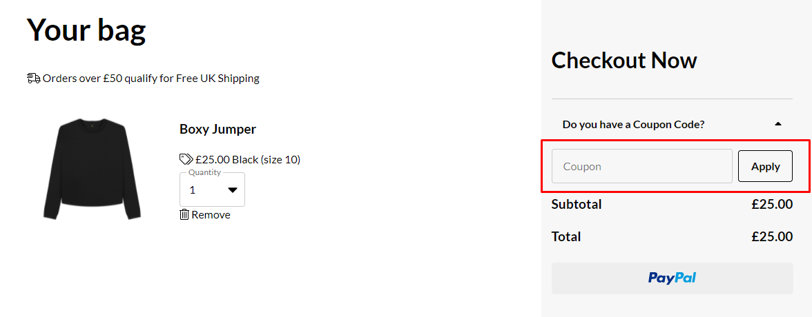 How do I use my RAPANUI coupon code?