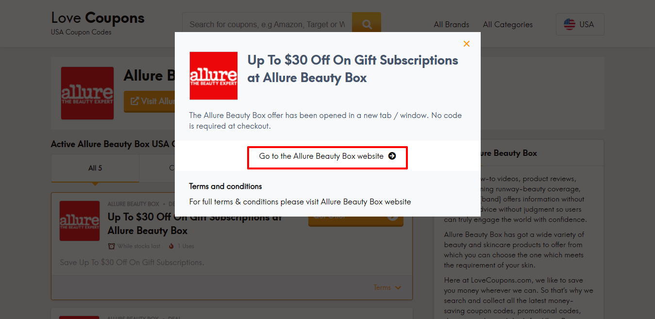 Allure beauty box website