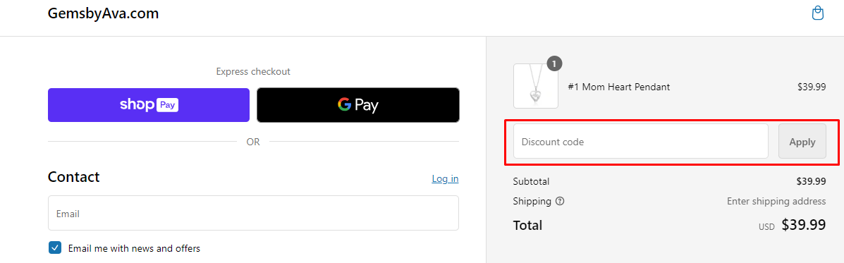 How do I use my GemsbyAva discount code?