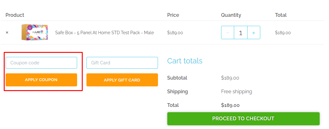 How do I use my myLab Box coupon code?