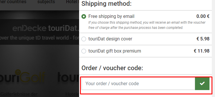 How do I use my touriDat coupon code?