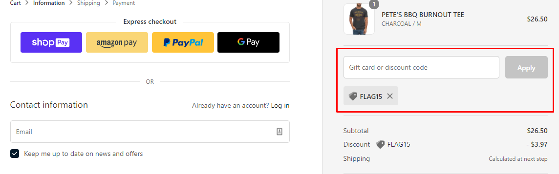 How do I use my Flag & Anthem discount code?