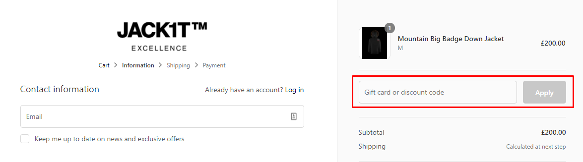 How do I use my Jack1t discount code?