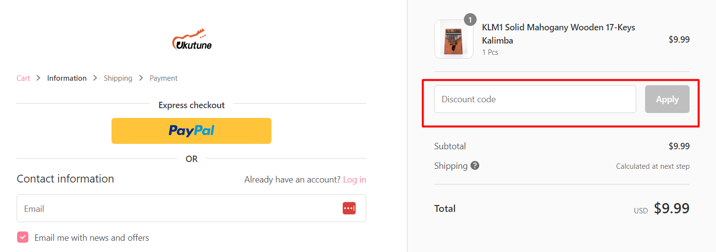 How do I use my Ukutune discount code?