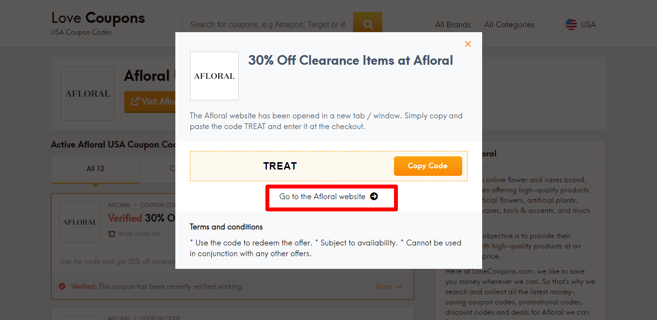 Afloral website