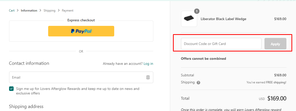 How do I use my Lovers discount code?