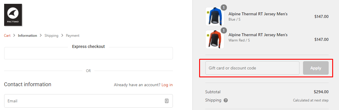 How do I use my Pactimo discount code?