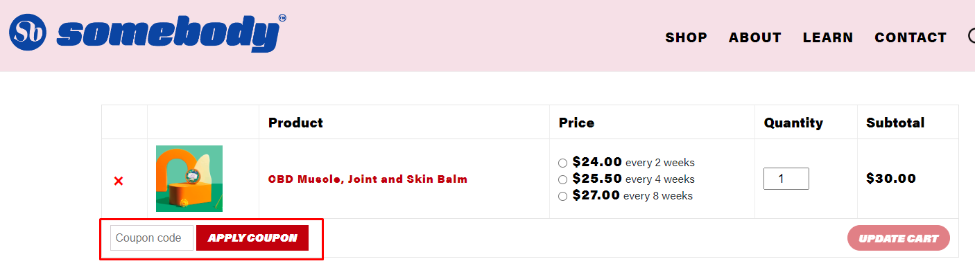 How do I use my Somebody coupon code?