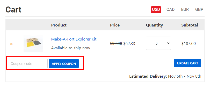 How do I use my Make-A-Fort coupon code?