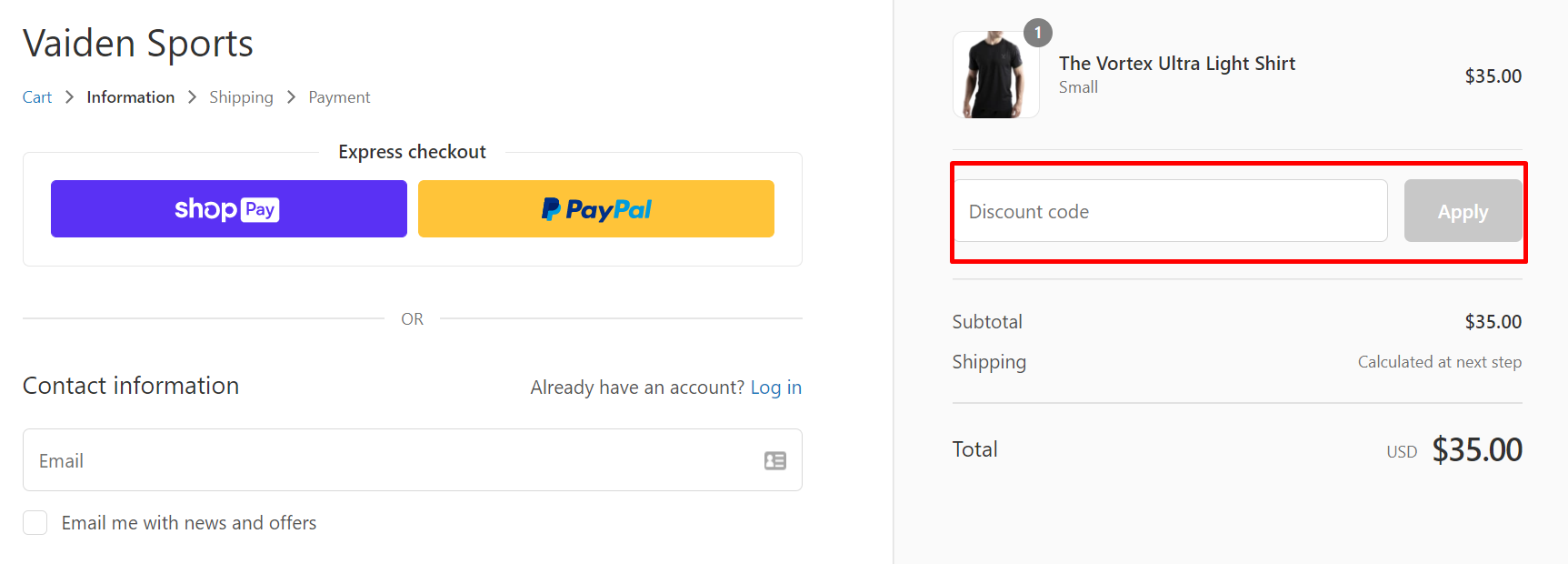 How do I use my VAIDEN discount code?