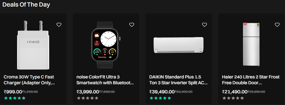 A fast charger, smartwatch, an inverter and a fridge are part of the daily deals