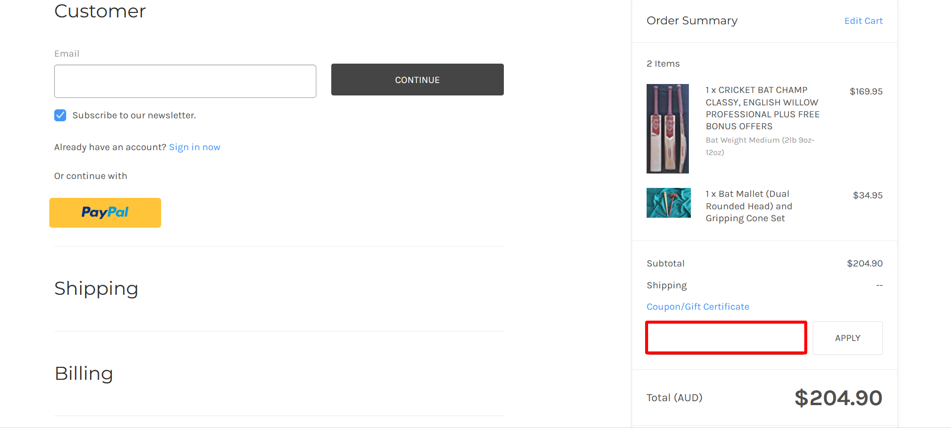 Cricket Bat Store Australia active coupon codes for March 2024 news