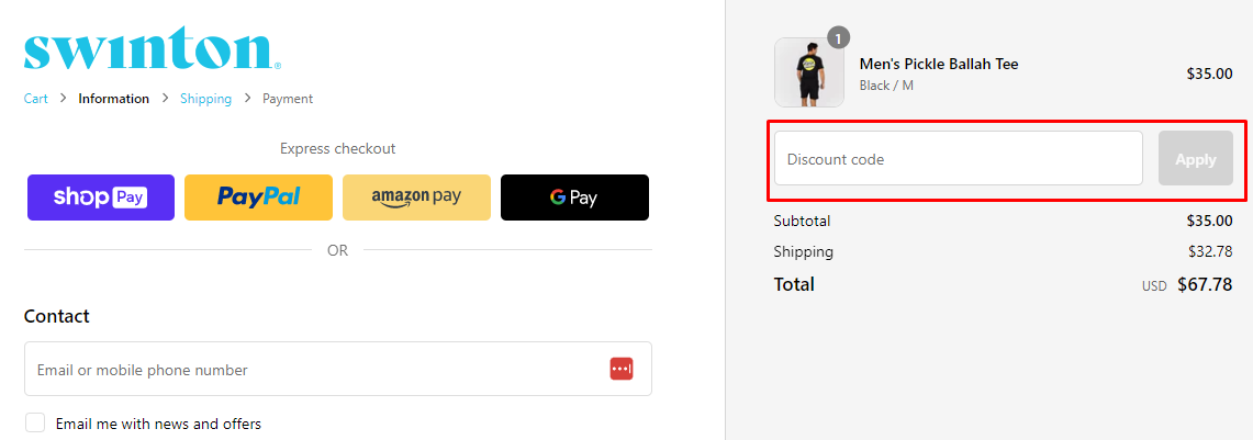 How do I use my Swinton discount code?
