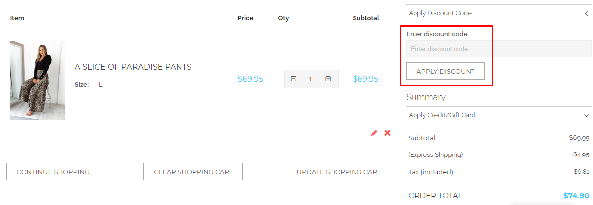 How do I use my Amaroso Boutique discount code?