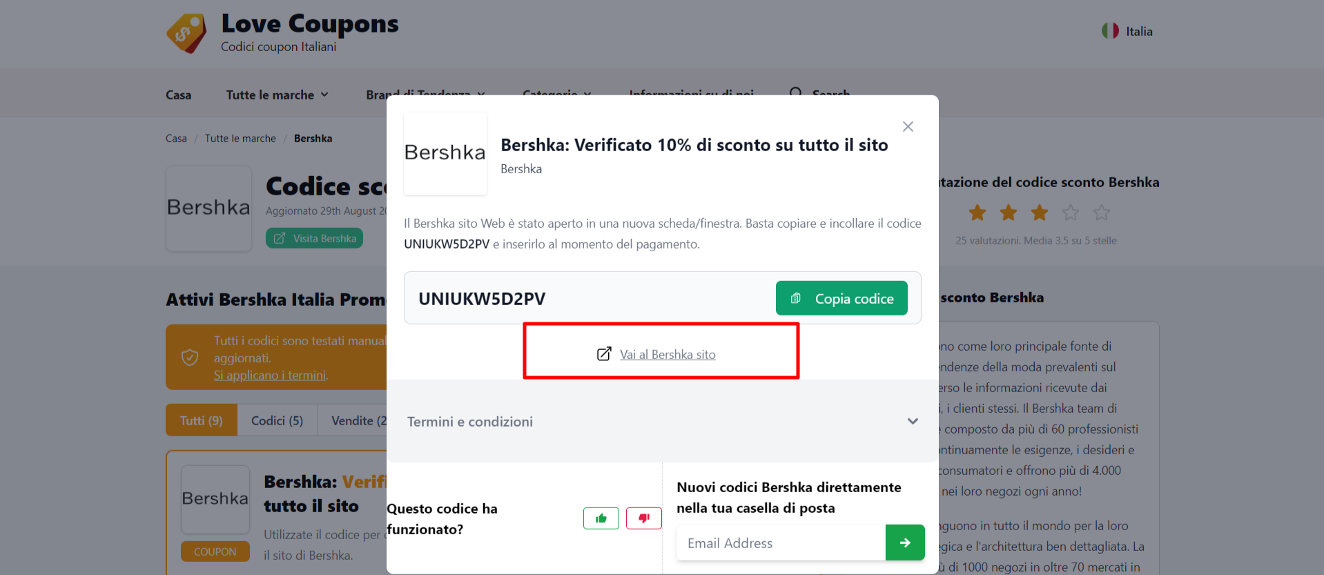 codice sconto Bershka da utilizzare per usufruire di sconti su una marea di outfit e accessori