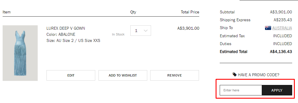 How do I use my Herve Leger promo code?