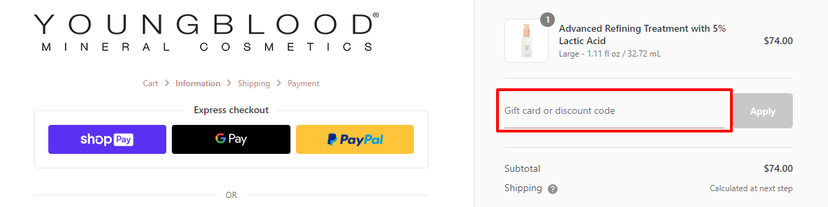 Discount Code