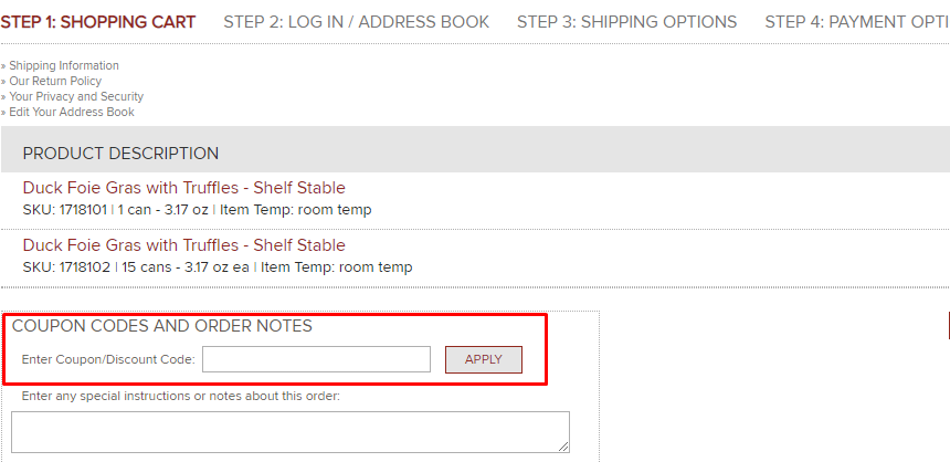 How do I use my GourmetFoodStore coupon code?