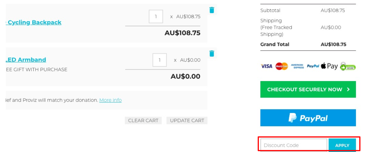 How do I use my Proviz Sports discount code?