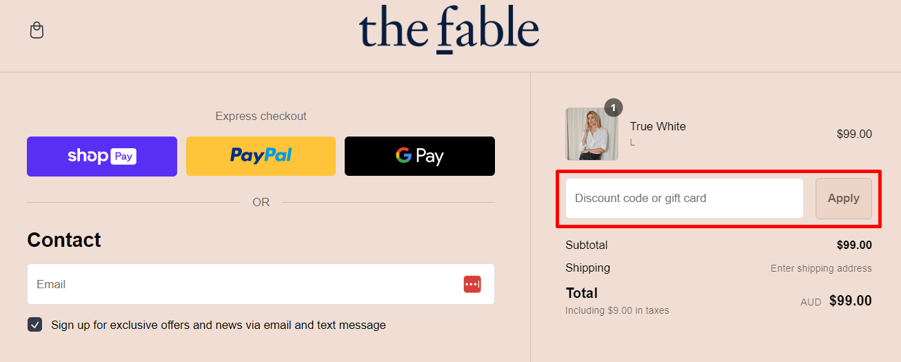 How do I use my The Fable discount code?