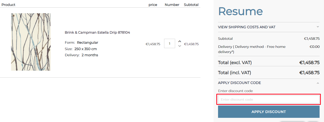 How do I use my OnlineTapijten discount code?