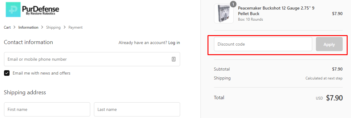 How do I use my PurDefense discount code?