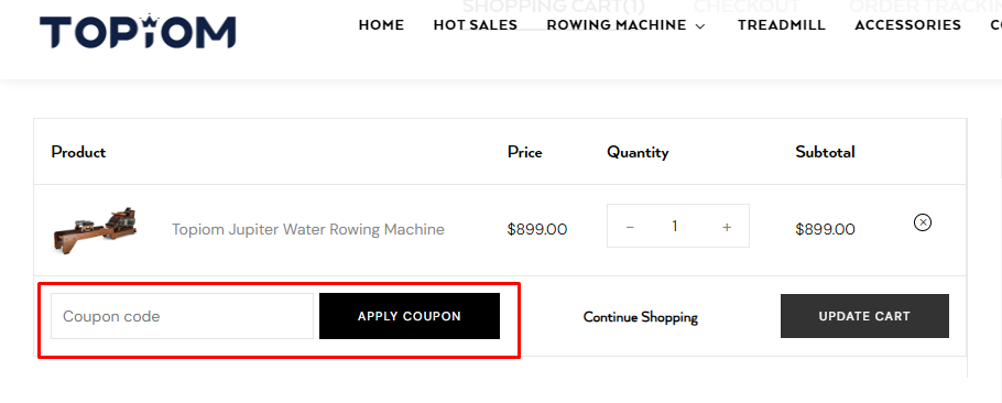 How do I use my Topiom coupon code?