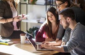 Students are searching for promo code on the computer