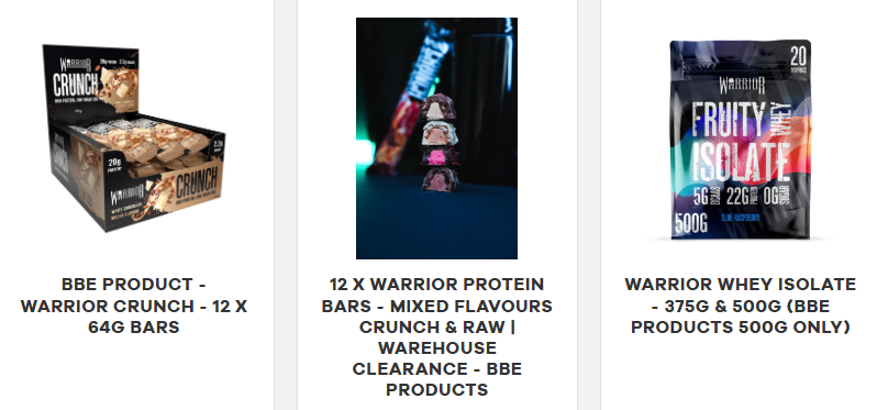clearance items displayed on a white background