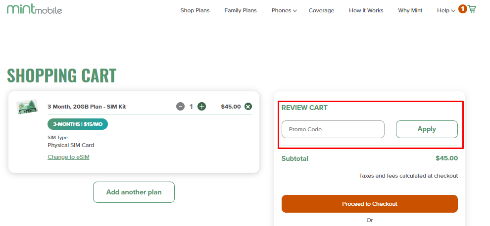 How do I use my Mint Mobile promo Code?