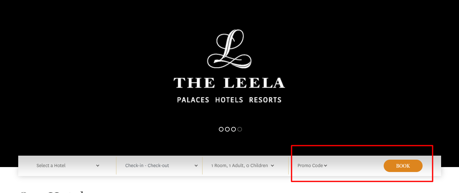 How do I use my The Leela Palaces Hotels & Resorts promo code?