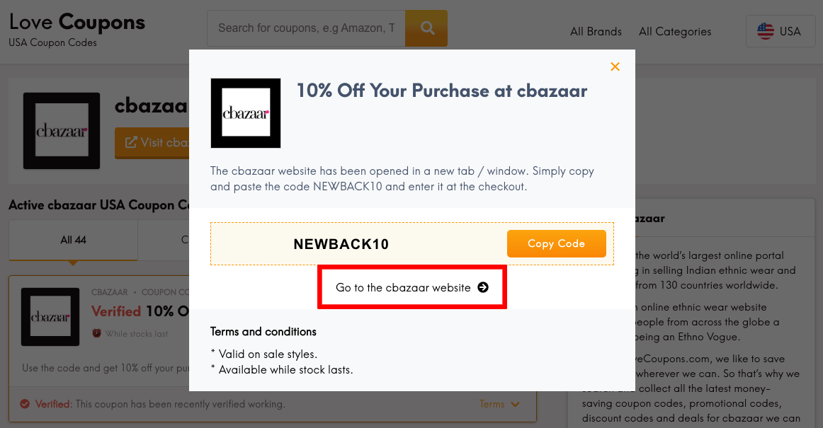cbazaar US Get Coupon