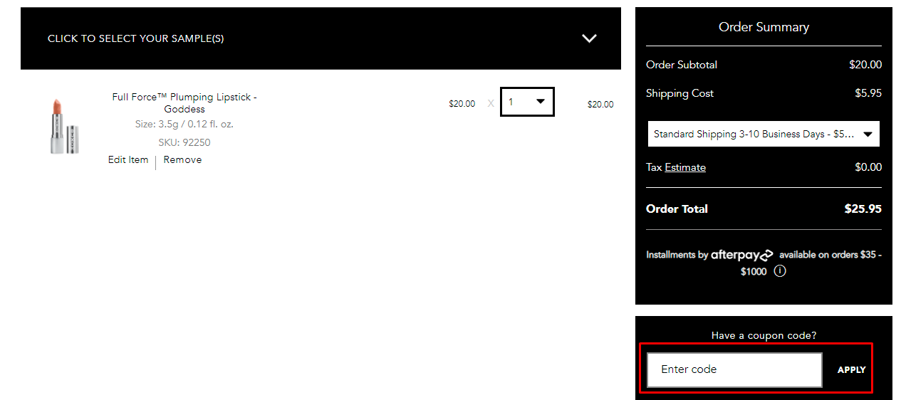 How do I use my Buxom Cosmetics coupon code?