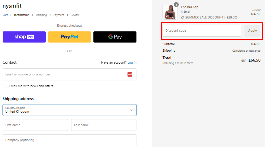How do I use my NYSM Fit discount code?