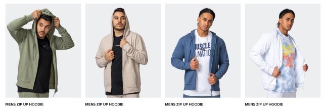 Man wearing hoodies on the white background