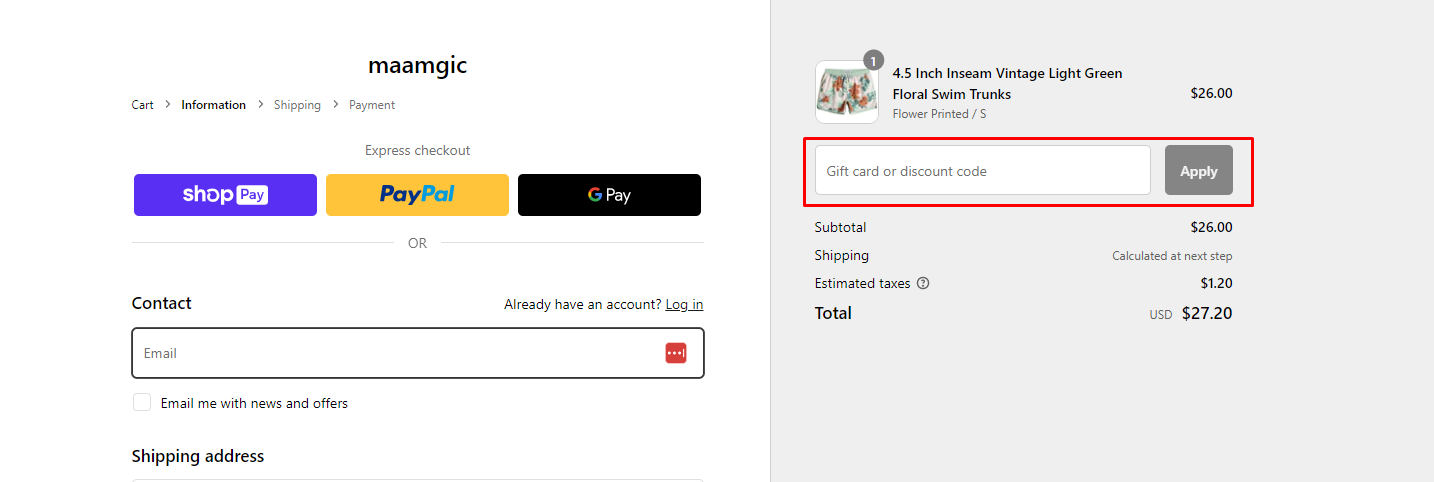 How do I use my Maamgic discount code?