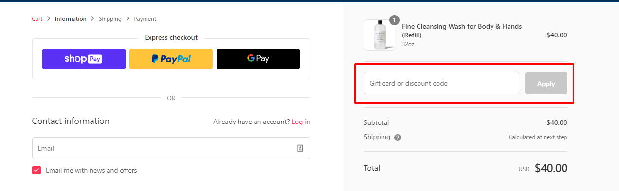 How do I use my Fork and Melon discount code?