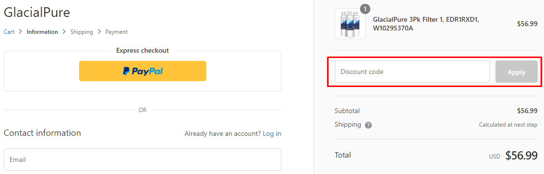 How do I use my GlacialPure coupon code?