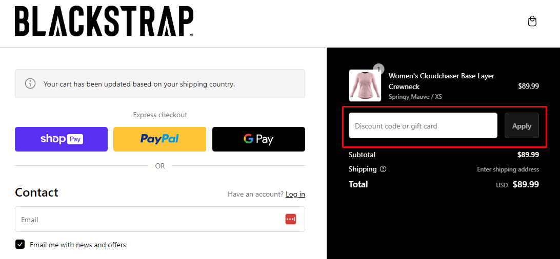 How do I use my BlackStrap discount code?