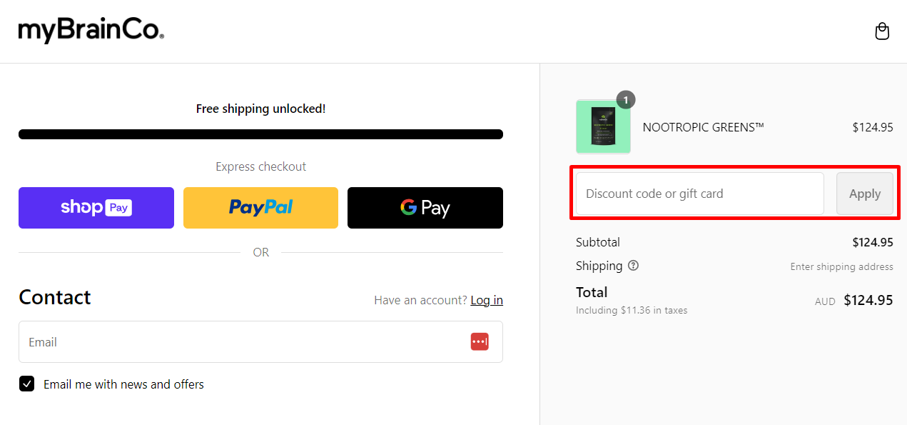 How do I use my myBrainCo discount code?