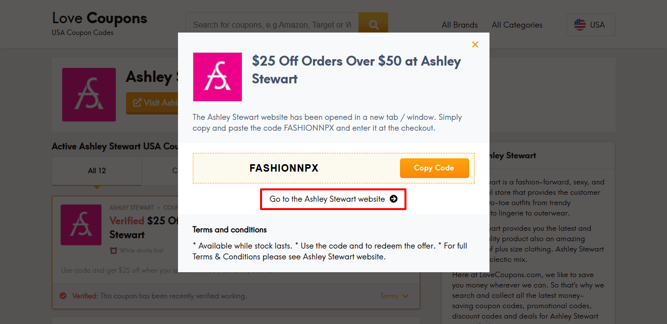 Ashley Stewart website