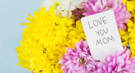 mother's day fresh flowers with a written card for an extra touch