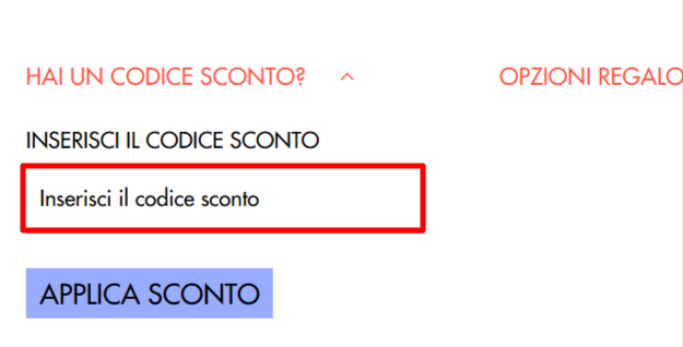 carrello del sito ufficiale dudubags dove poter inserire il codice sconto dudubags nell'apposito spazio